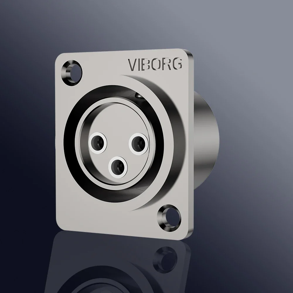 

Viborg CF203R CM203R Pure Copper Rhodium Plated XLR 3pin Male Female Panel power mount Socket XLR Plug Connector Socket Jack