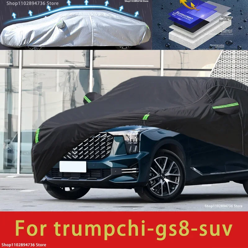 

For Trumpchi GS8 Fit Outdoor Protection Car Covers Snow Cover Sunshade Waterproof Dustproof Exterior black car cover