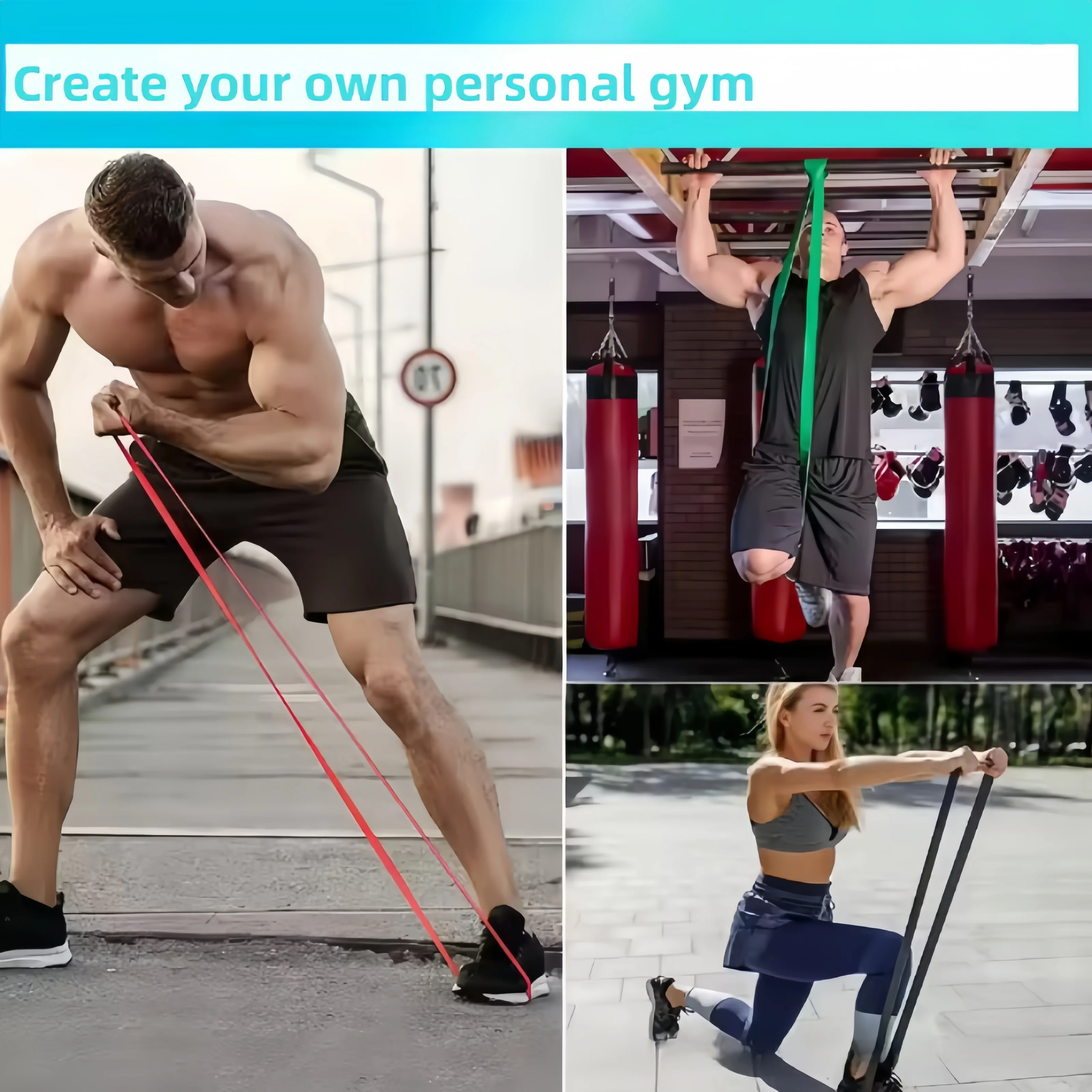 TPE Latex Sports Resistance Band Yoga Fitness Resistance Band Elastic Sports Resistance Band Weighted Resistance Training Set image 6
