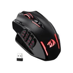 Redragon-ratón óptico M913 para videojuegos, dispositivo con cable de 16000 DPI, 2,4 Ghz, inalámbrico, RGB, 16 Botones programables, color negro/blanco