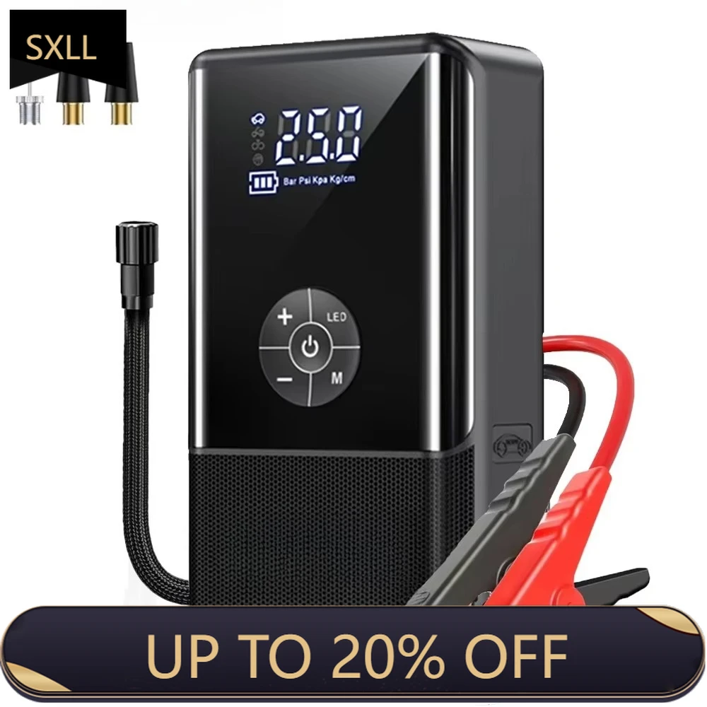 

SXLL NCFKOS Multifunctional Car Starter 12V 1000A Current 22200mAh Battery Portable Car Jump Starter with Air Pump