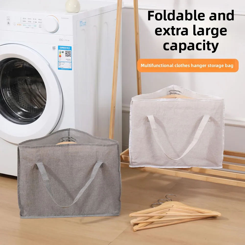 Large Capacity Hanger Storage Bag Triangle-Clothes Hanger Holder Organiser With Handles Dust-Proof Hanger Storage For Closet