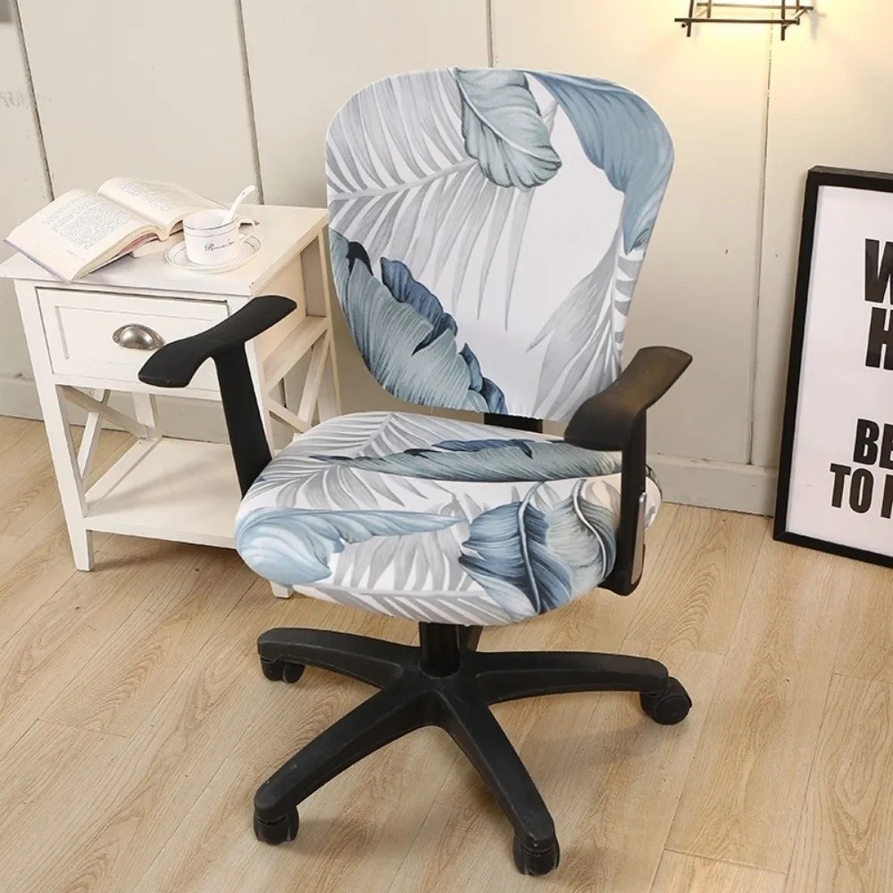 2Pcs/Set High Elastic Office Chair Covers Pattern Thicken Computer Split Seat Cover Anti Slip Dustproof Gaming Chair Covers