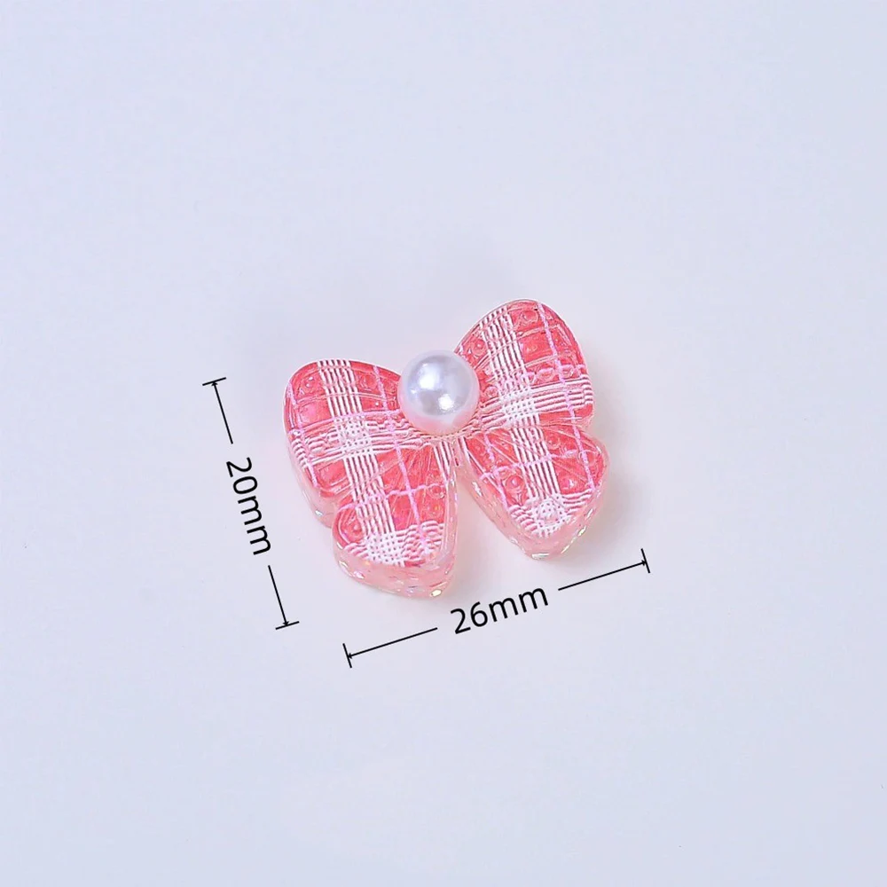 10PCS Pearl Bow Tie Series Miniature Flat Back Resin Cabochons For Hairpin Scrapbooking DIY Home Decor Craft Accessories