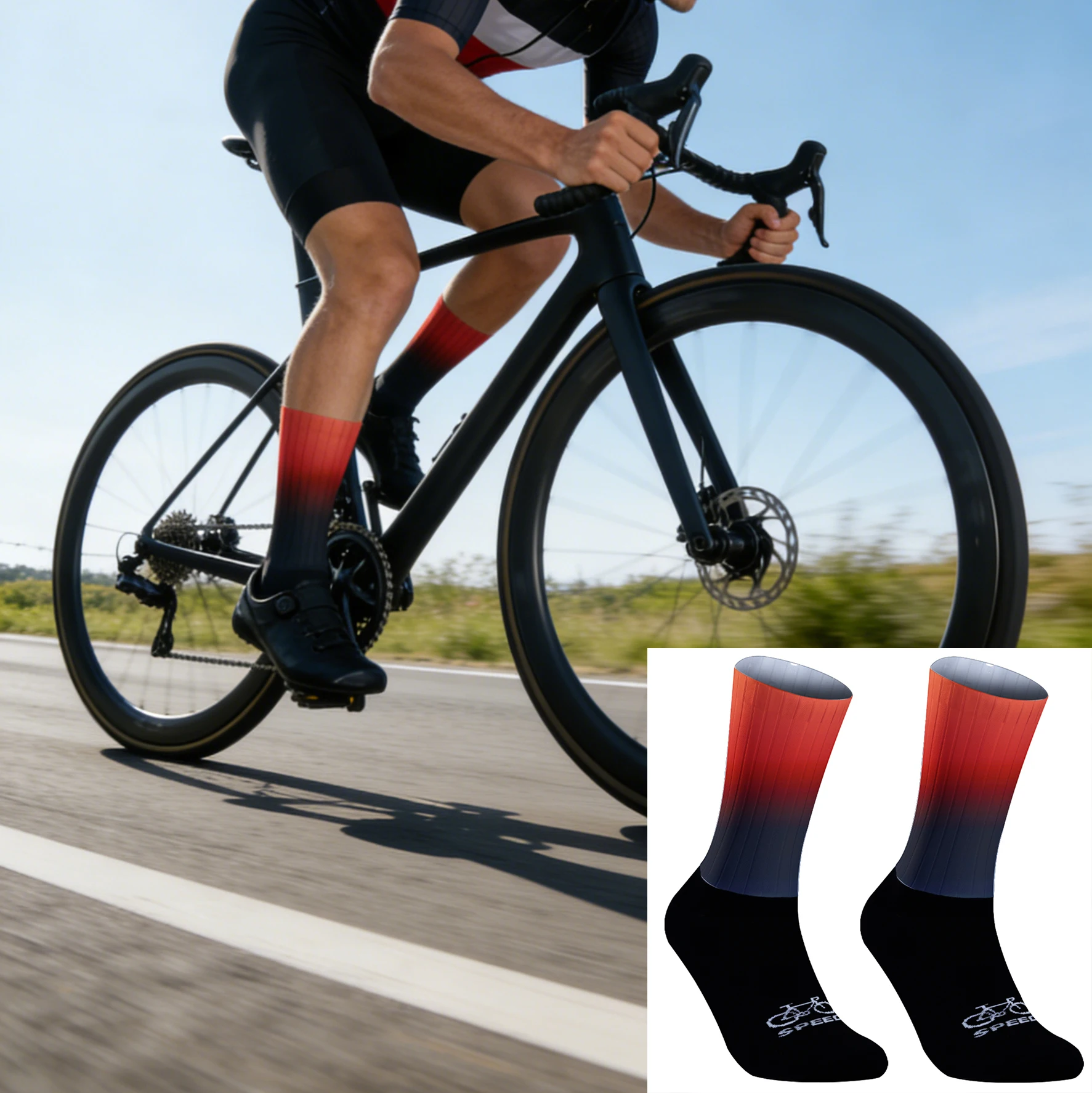 

Professional cycling socks, soft and comfortable, personalized print, happy cycling le ride