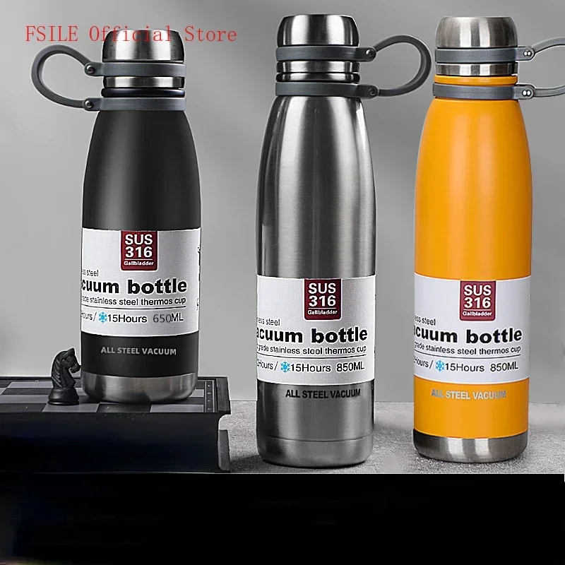 

FSILE 1100ml All-steel Large-capacity Thermos Bottle 316 Stainless Steel Cola Bottle Portable Outdoor Sports Water Bottle