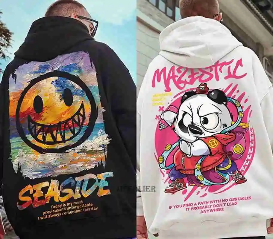 

autumn winter spring men fleece sweatshirt hooded hoodies plus size 7XL cartoon funny sports coat high streetwear sweatshirts