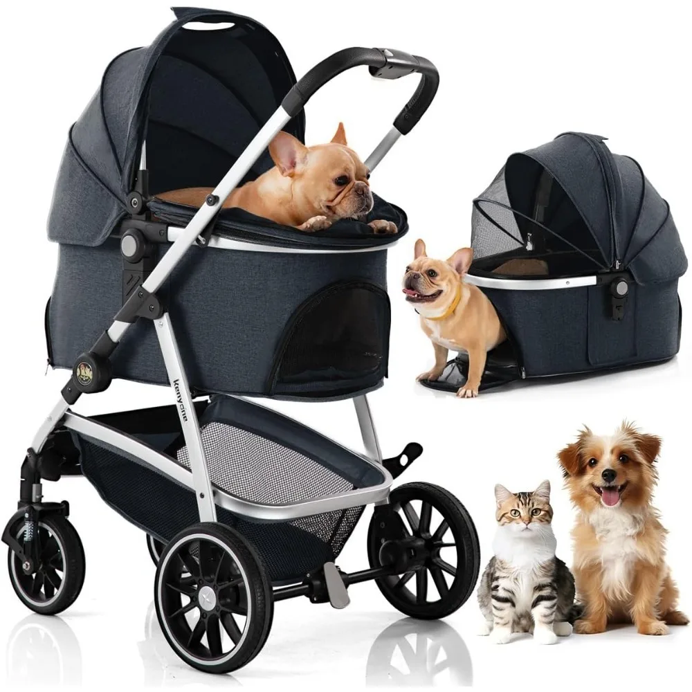 Pet Stroller 3 in 1 Dog Stroller for Medium Small Size Dogs, Large Cat Stroller with Detachable Carrier for Doggies,Kitties