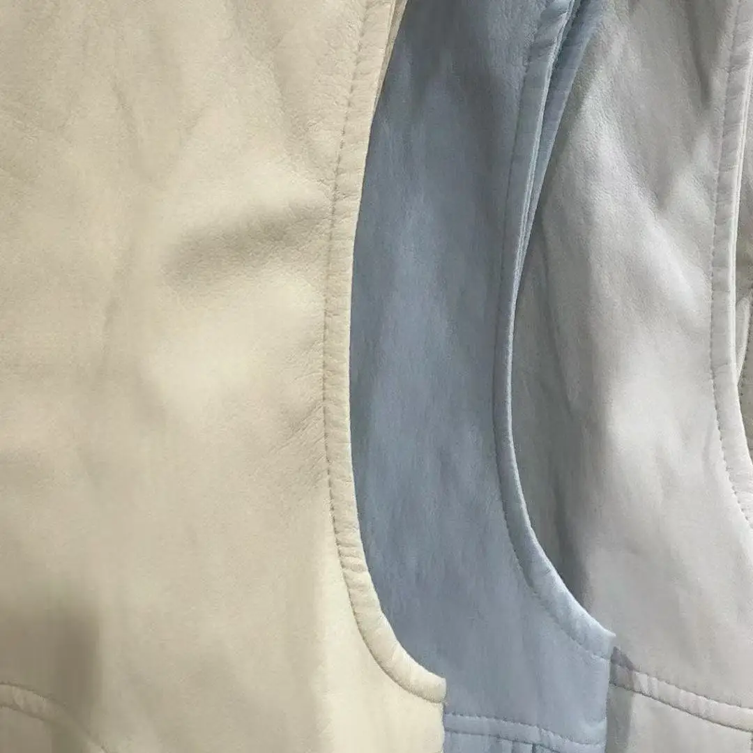 Faionable Japanese Sle Loose Slimming Leather Zipper Vest Top Svel Versatile Outerwear S2 round Ne Commute