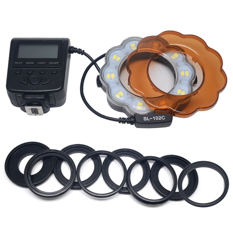 Macro LED Ring Light Ring Flash With Adapter Ring For Nikon D5100 D3100 Series For Canon 5D Mark II 7D 10D For Olympus