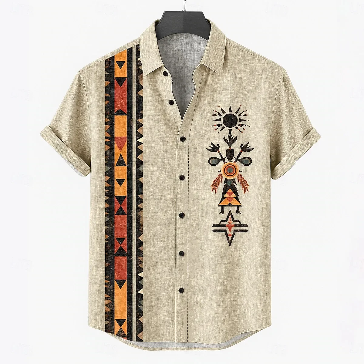 Men's Ethnic Retro 3D Print Fashion Shirt Hawaiian Shirt Short Sleeve Street Line Button Party Men's Vacation Beach Shirt