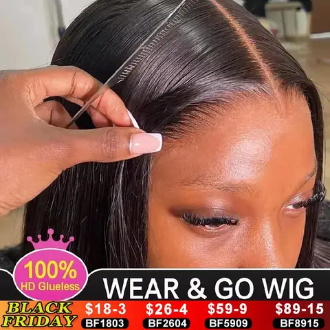Wear And Go 5x5 9x6 Straight Glueless Wig Human Hair Ready To Wear Brazilian Lace Front Closure Wigs For Black Women Preplucked