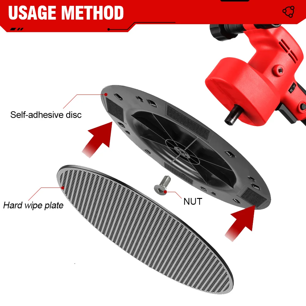 Бесщеточный электрический шлифовальный станок для гипсокартона, 1200 Вт, 380 мм, полировщик стен, шлифовка сухих стен для батареи 18 В