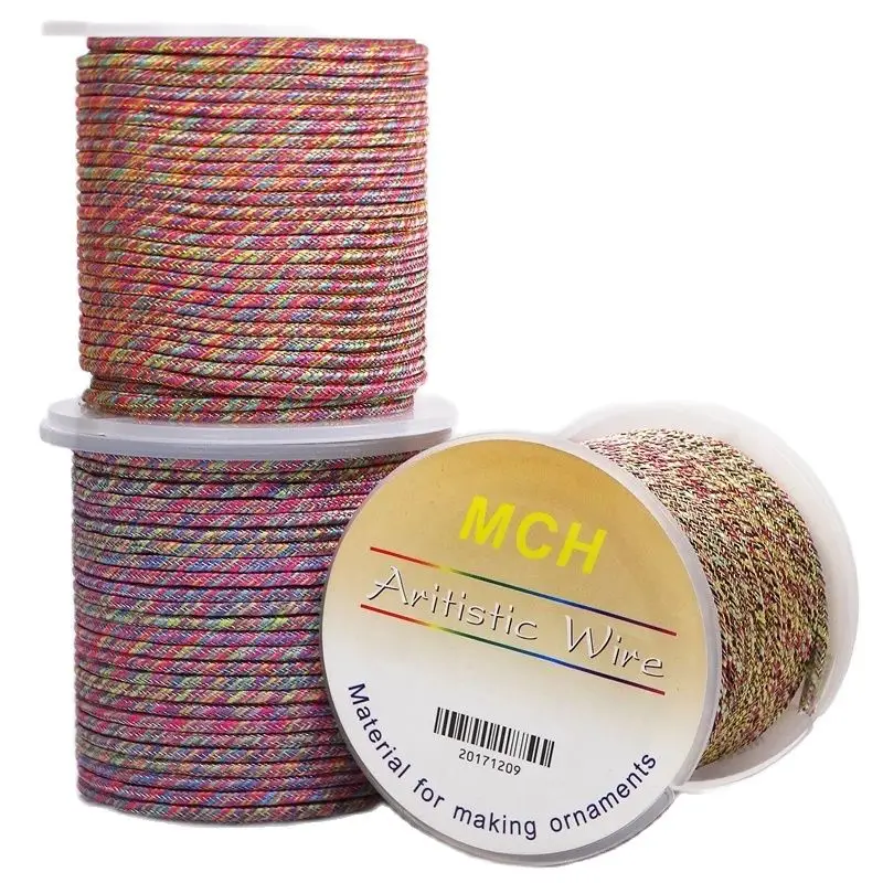 Jewelry thread DIY bracelet ropegold and silver colored thread 2mm 10meter/roll Colorful threads line woven strong