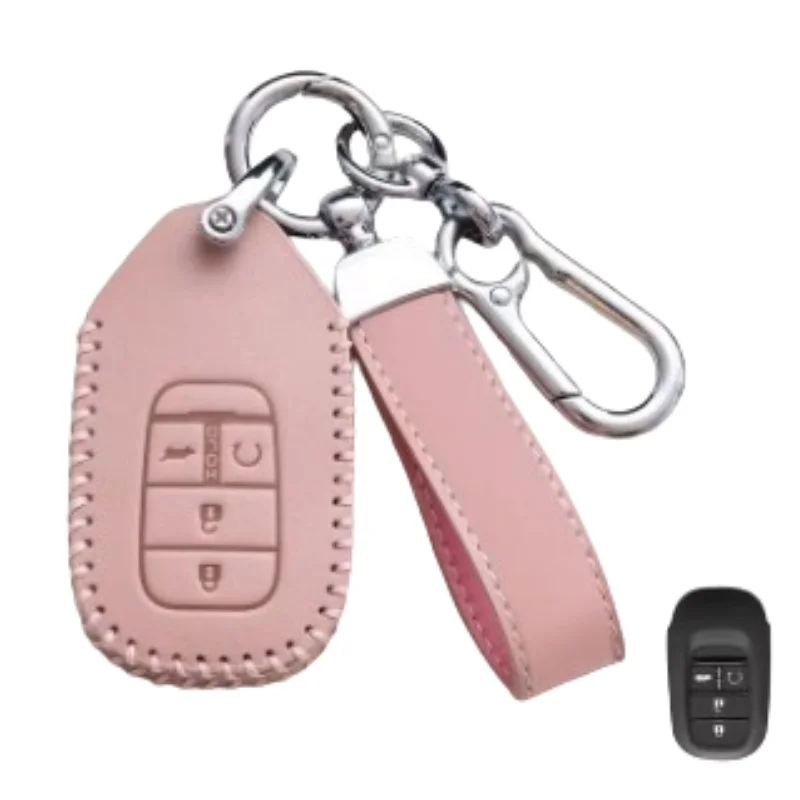 For Honda Crv Binzhi Ling Pai XRV Xiangyu Leather Car Key Case Cover Smart Remote Protector Keychain Interior Accessories