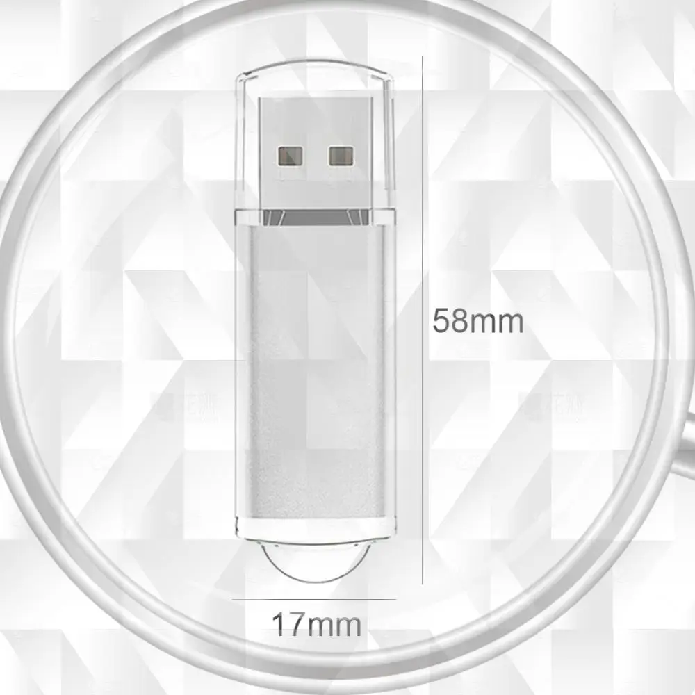 CW10029 Metal USB Flash Drive Clear Cap Zinc Alloy High Speed USB 2.0 Pen Drive