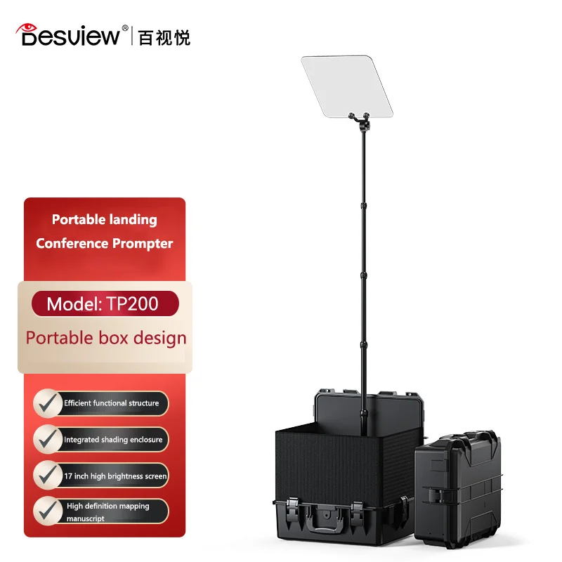 

Bestview TP200 Portable Landing Conference Teleprompter Portable High Effience Teleprompter with 17inch 1000nits Screen For Vide