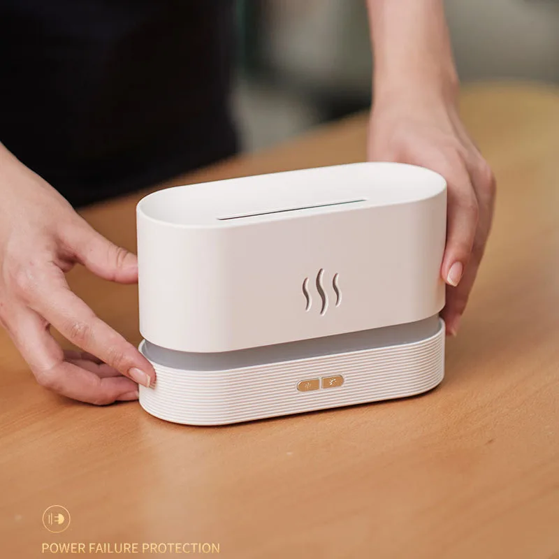 Diffusore di aromi di fiamma umidificatore simulazione atmosfera domestica luce piccola nebbia fredda ad ultrasuoni Fogger LED olio essenziale