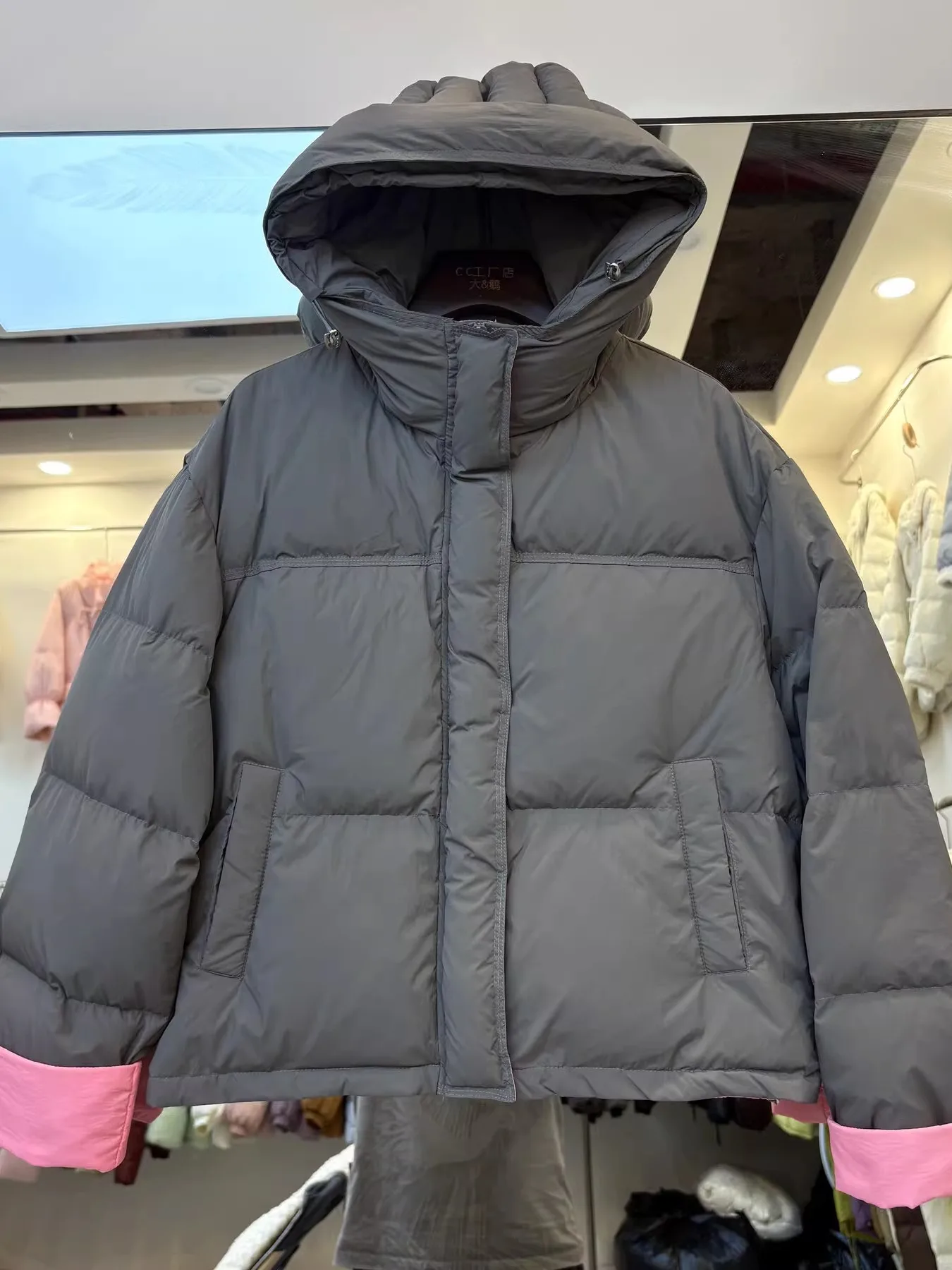 

Korean Color Blo ort Puffer Jaet Women's Thiened Design Sense Warm Outerwear Coat with Hat Autumn Winter New Sle