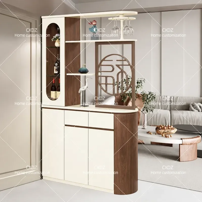 Across the door from the entrance, partition cabinet, living room, double-sided screen cabinet, wine cabinet, household shoe
