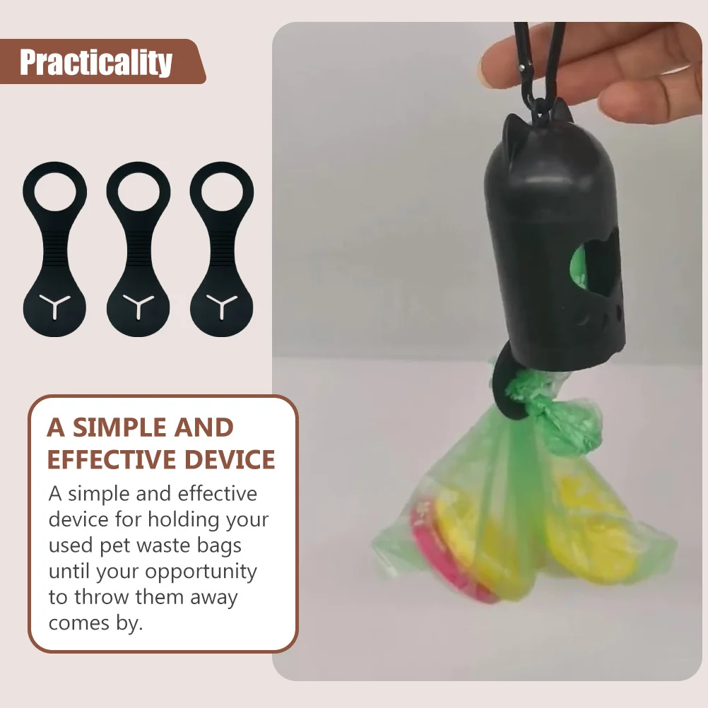 

3 Pcs Pet Pickup Bag Holder Refuse Sacks Leash Poop Dispenser Hands-free Dog Clips Pvc Outdoor Walking Supplies Waste Carriers