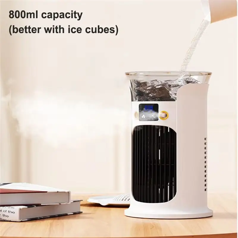 [B25B!】 Portable USB Air Cooler Multifunctional Small Cooling Fan With Humidifier Cooling Fan With Humidifier For Office & Home
