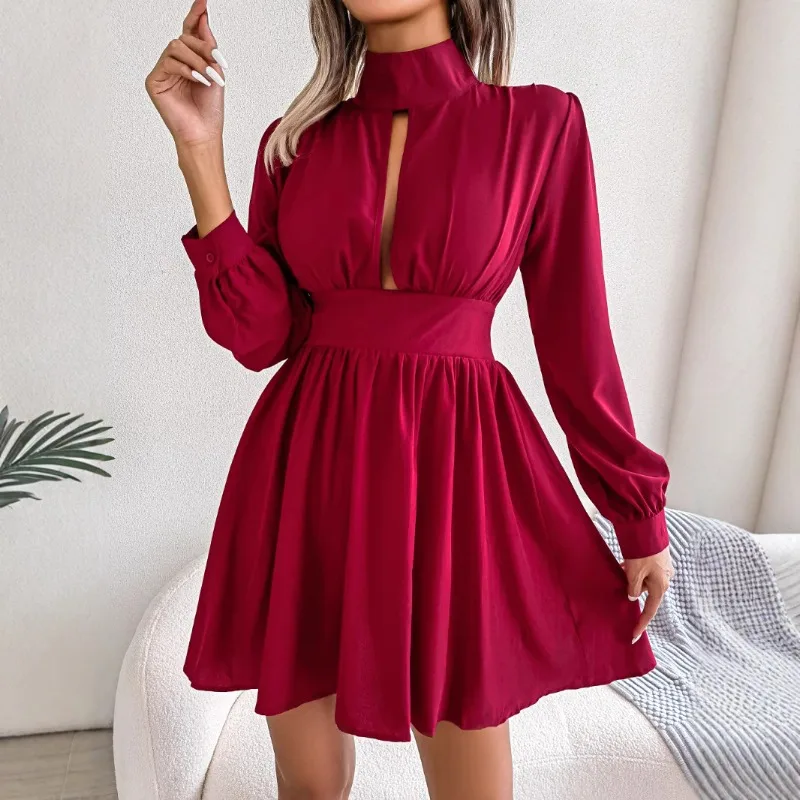 Women's Summer Spring Dress Seductive Cut-out Fitted Waist New Comfortable Casual Minimalist Fashionable Niche Elegant Versatile