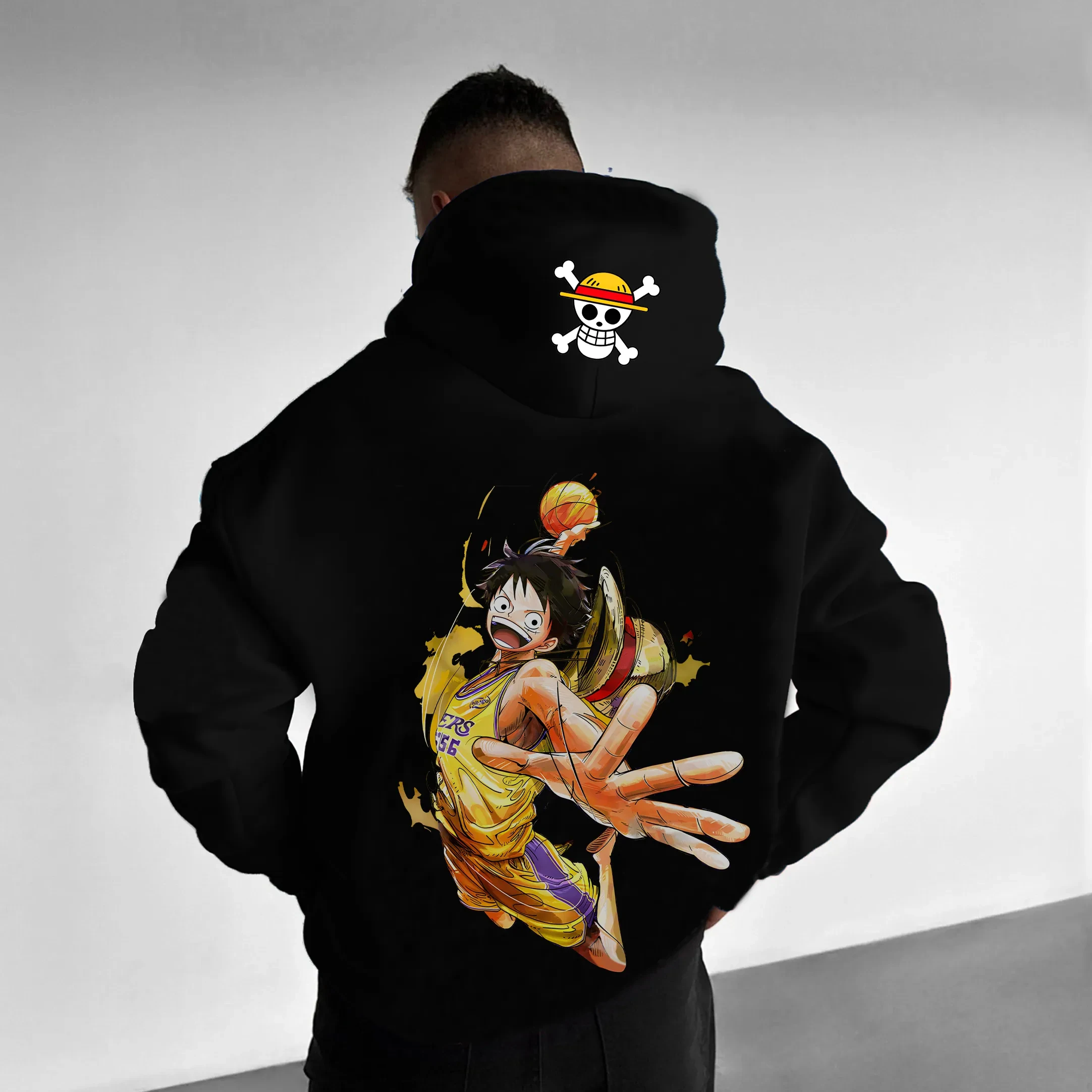 

ONE PIECE Parent-child Clothing Autumn and Winter Japanese Hotblooded Animation Classic Character Hoodie Men's and Women's Top