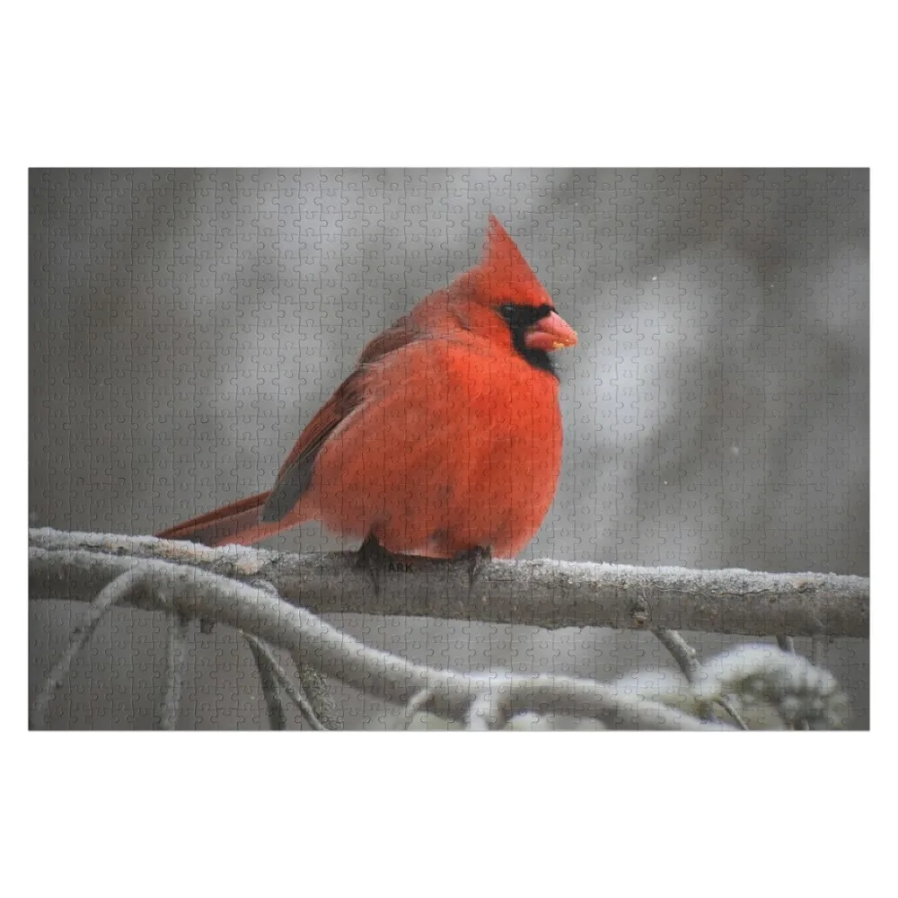 

Red Cardinal on a Branch Jigsaw Puzzle Custom Kids Toy For Children Personalized Kids Gifts Personalised Name Puzzle