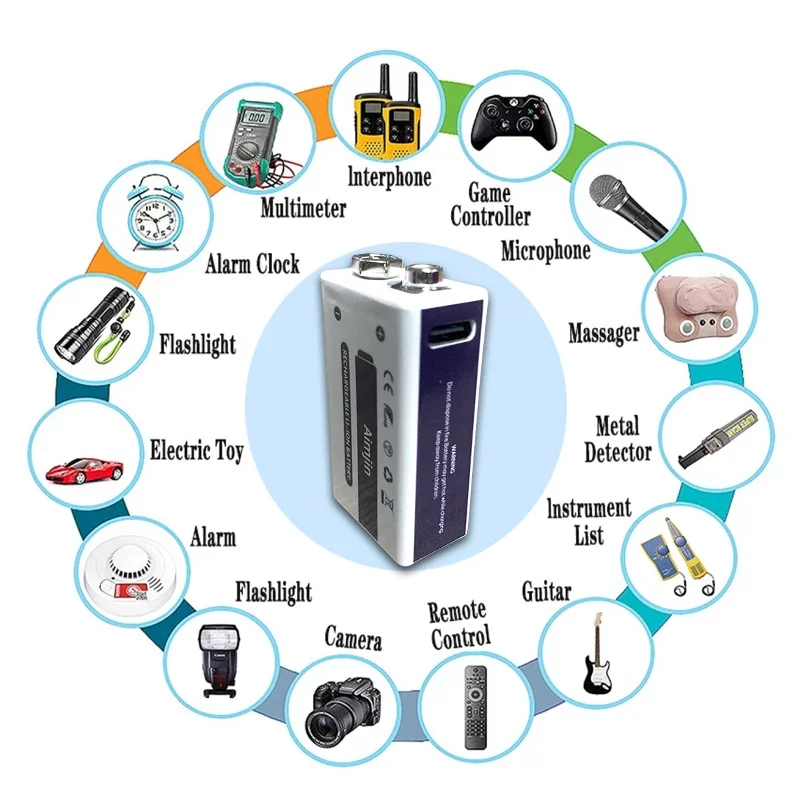 แบตเตอรี่แบบชาร์จไฟได้ Li-ion 9 V 1800mAh แบตเตอรี่ไมโคร USB ลิเธียม9 V สำหรับไมโครโฟนมัลติมิเตอร์ mainan REMOTE CONTROL KTV