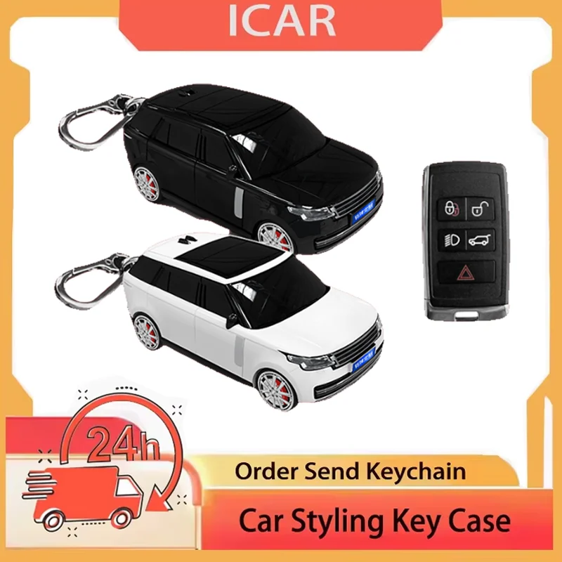 Car Model Key Case for Land Rover Range Rover Sport Evoque Velar Discovery Defender 90 110 Jaguar Key Cover Fob Auto Accessories