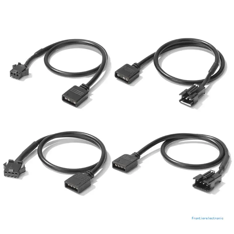 Kabel Konversi Adaptor RGB 5V 3Pin/12V 4Pin untuk DropShipping LED Motherboard Komputer PC