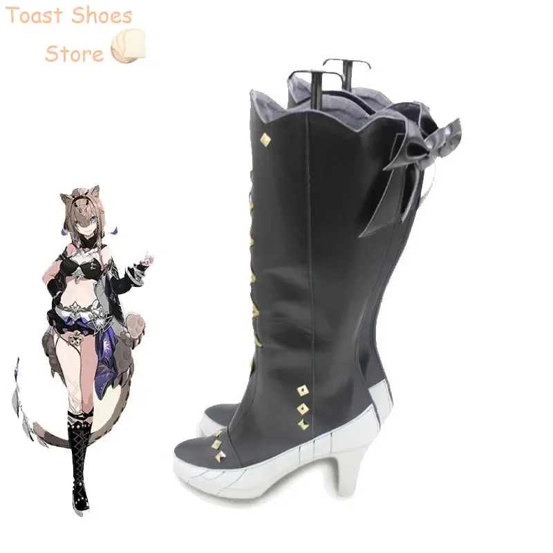 Game Honkai Impact 3 Pardofelis Cosplay Shoes Halloween Carnival Boots Cosplay Prop High Heel PU Leather Shoes Costume Prop