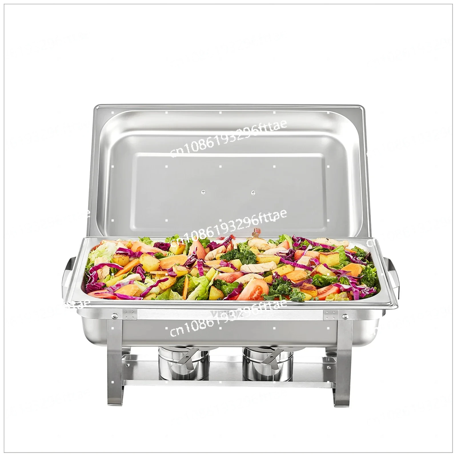 Chafer with Full Size Pans Catering Buffet Set Food Warmer Server 8QT Rectangle Chafing Dish 4/6 Packs Stainless Steel