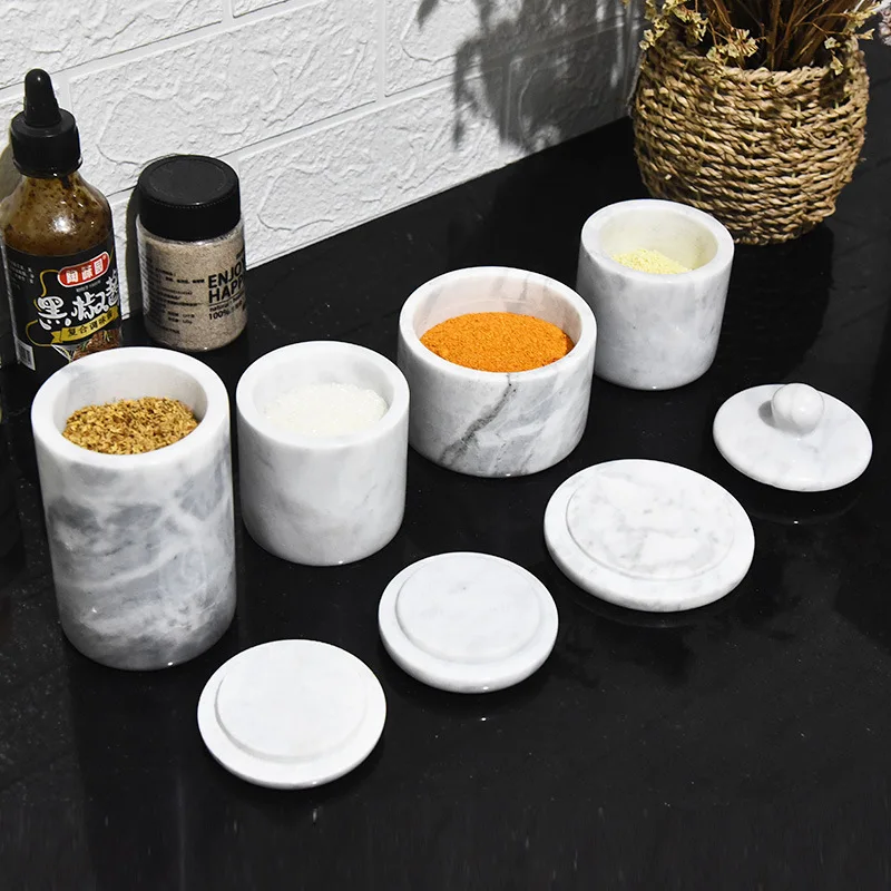 

Многоцелевой мраморный контейнер с крышкой - соль, перец, паприка и порошковые травы, мраморная коробка для ювелирных изделий, аксессуаров