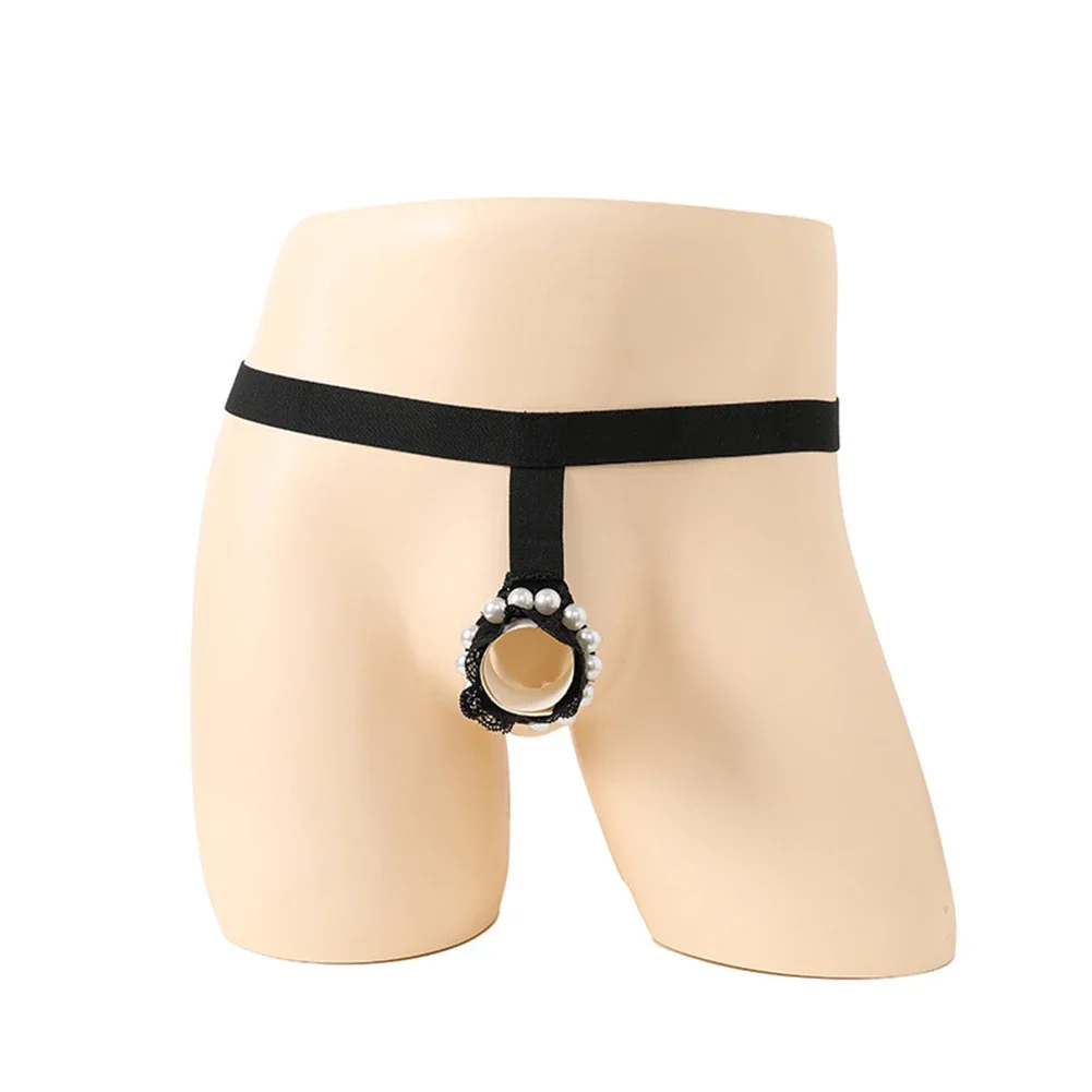 

Mens Sexy Lace G-string Thongs O-ring Beaded Jockstrap Underwear Sissy Briefs Pearls Bulge Pouch Knickers Erotic Lingerie Pants