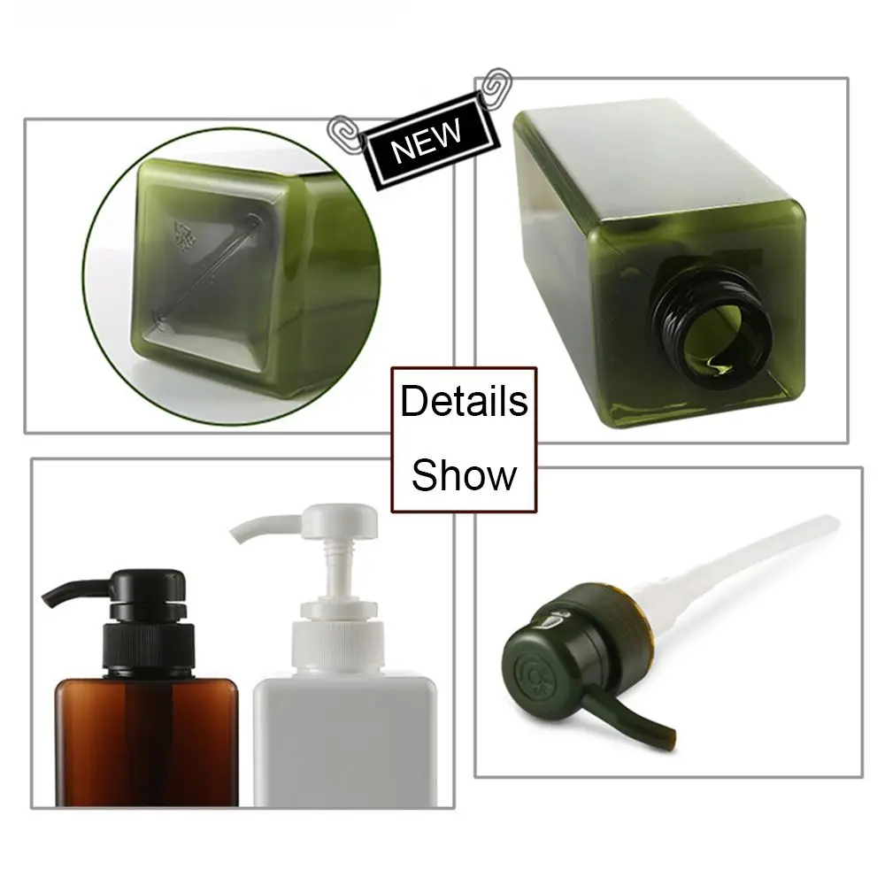 650ml quadratische klare Flasche Flüssig seife Schlagsahne Mousse Punkte Abfüllung Shampoo Lotion Dusch gel Pumpe Flasche Seifensp ender – Detail 6