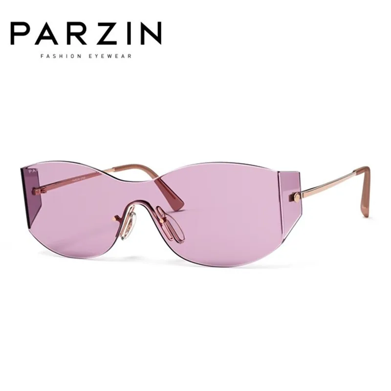 PARZIN Personality Rimless Sunglasses Women One Piece Sunglasses Women Men UV Protection Shades 8375