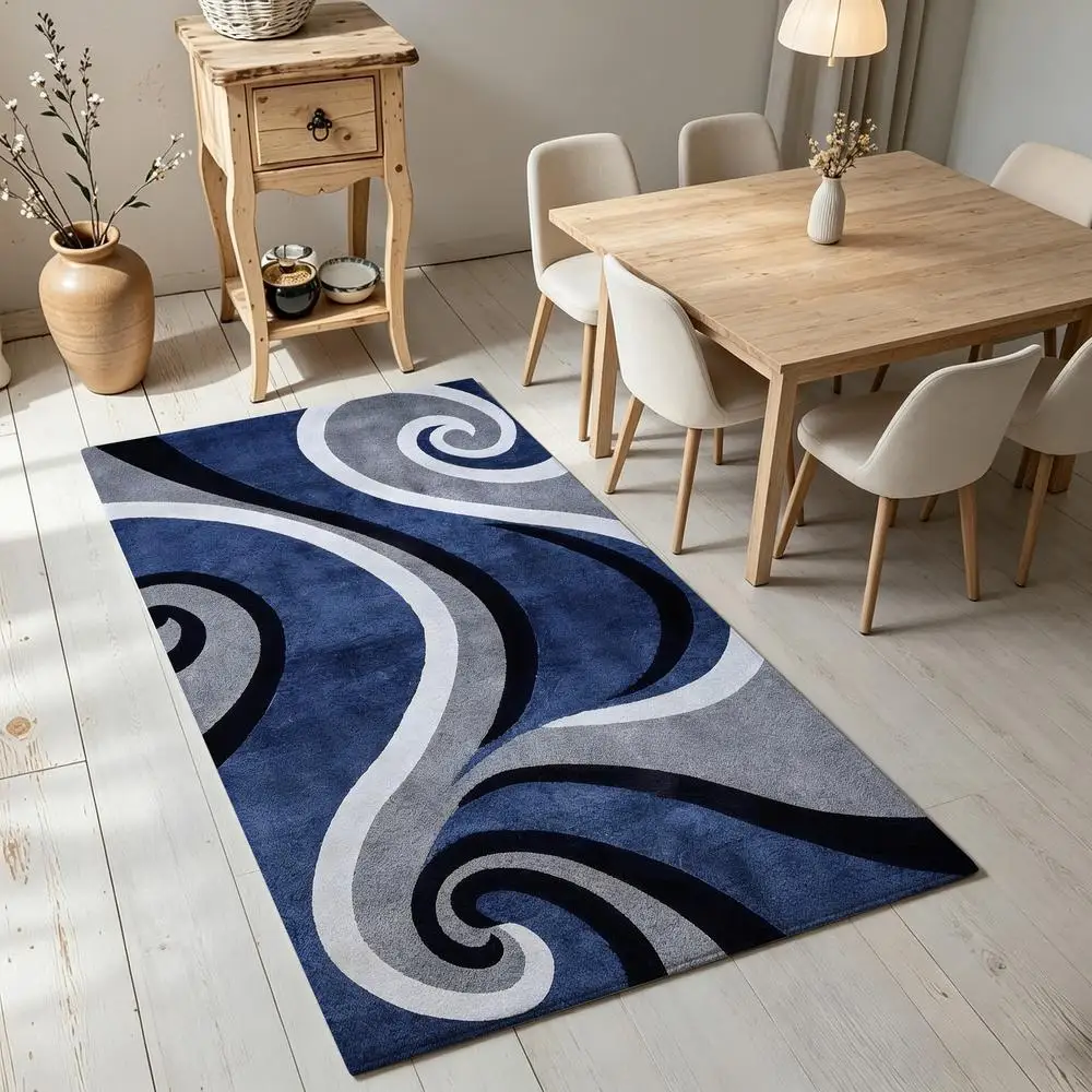 2D 1pc Abstract Swirl Soft, Easy Care, Machine Washable Indoor Rug Suitable For Under Dining Table, Living Room, Bedroom, Hallway, Entryway, Home Office, Rural Style Home Decor