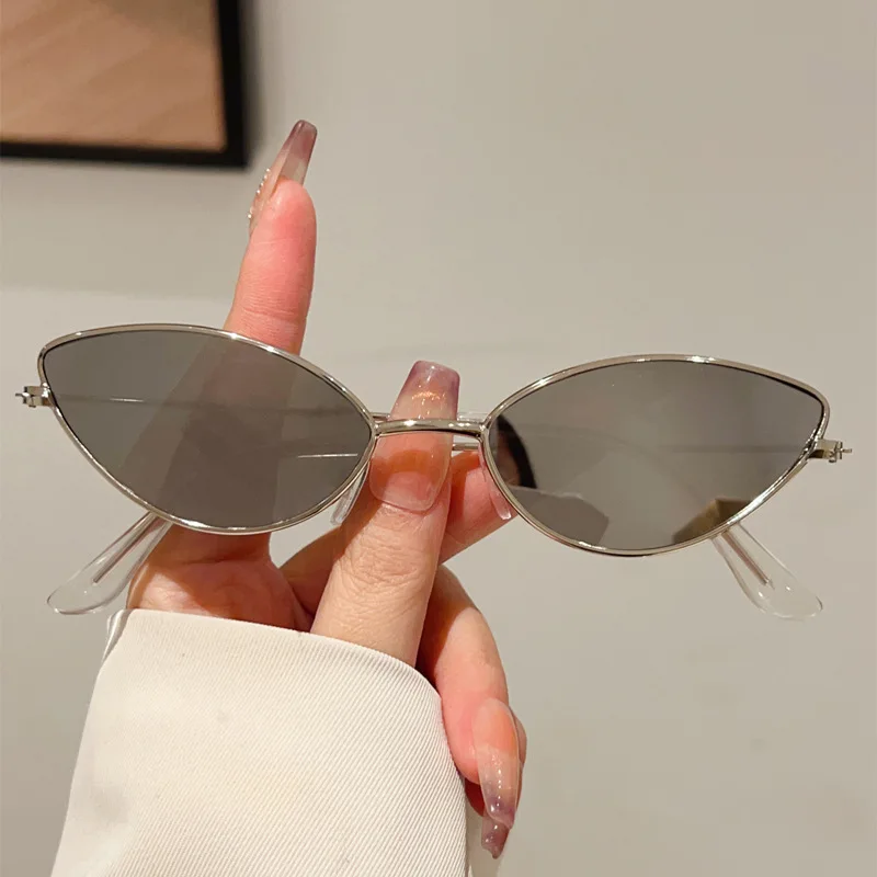 OEC CPO Vintage Metall Cat Eye Sonnenbrille Frauen Kleine Rahmen Luxus Marke Sonnenbrille für Weibliche Polychrome Shades UV400 Brillen – Detail 12
