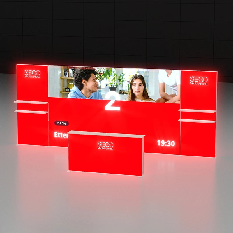 Cabina de caja de luz de exposición portátil de montaje rápido de 3x6m, soporte de exhibición retroiluminado Modular emergente instantáneo de 10x20 pies con bolsa de transporte