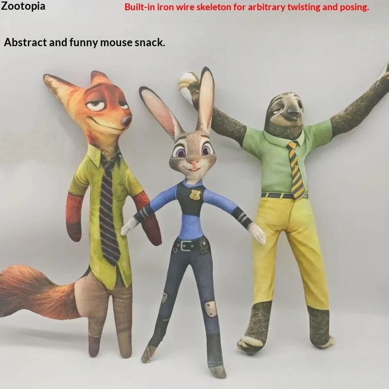 

Zootopia Judy Hopps Poseable Plush Doll Built In Skeleton No White Edge Abstract Stuffed Toy For Kids Collectible Home Decor