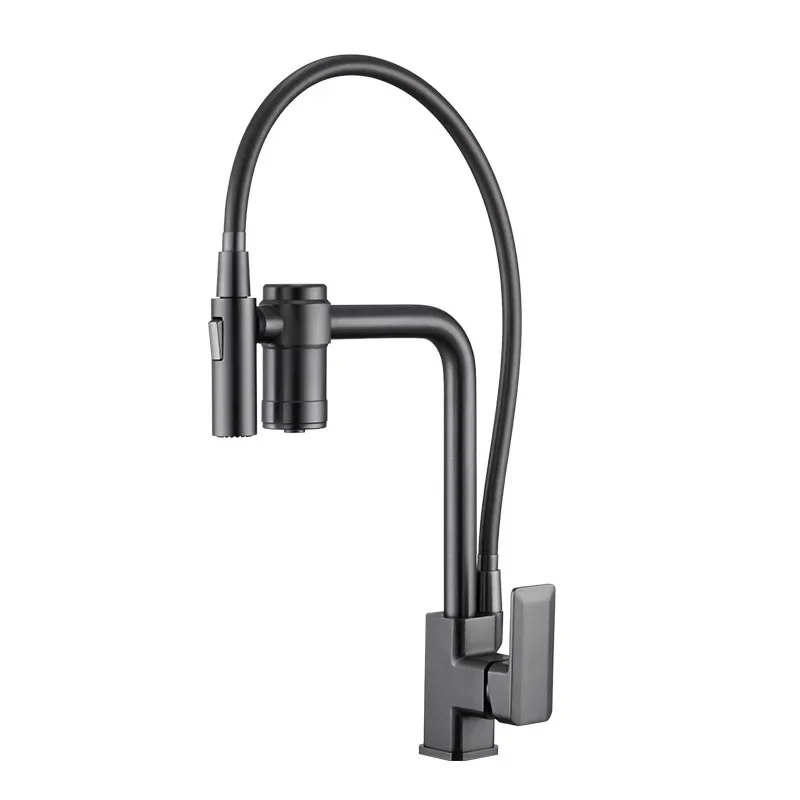 All copper water purification filtration function, rotatable pull-out kitchen basin sink, three in one cold and hot tap