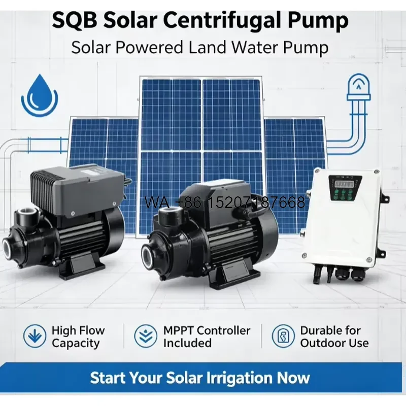 Wmwmnu Off Grid DC Solar Water Pump PV Surface Centrifugal Pump With Digital MPPT Controller for Farm Water Distribution