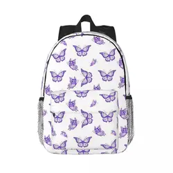 The Purple Butterfly Print Backpacks Teenager Bookbag Casual Students School Bags Travel Rucksack Shoulder Bag Large Capacity