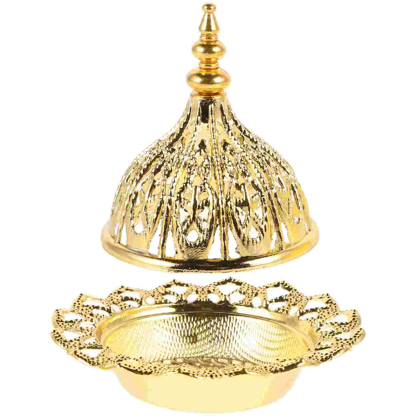 2 Pcs Incense Burner Ashes Catcher Trays Decorate Lotus Flower Cone Ferroalloy Frankincense Iron