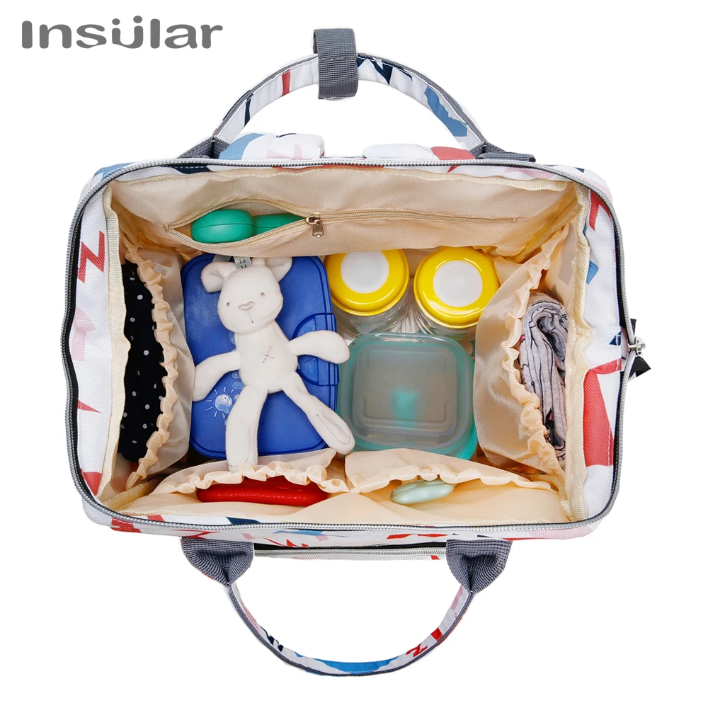 Insular Baby Diaper Bag Backpack Baby Organizer Bags with Hooks Large Capacity Stroller Travel Bag for Baby Care Nappy Bag