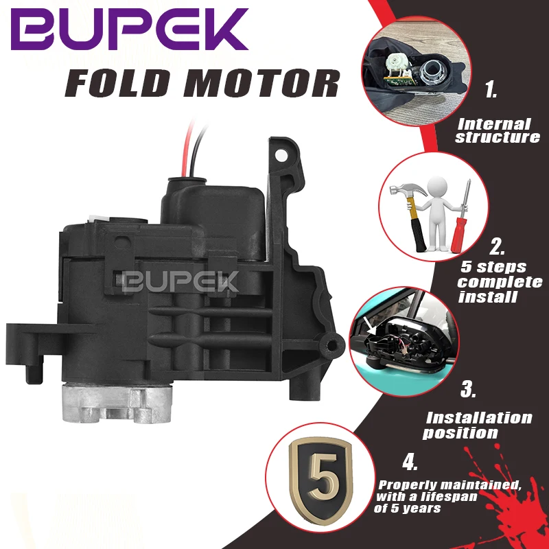 

BUPEK Car Rearview Fold Actuator Motor Module For 2007-2011 Subaru Impreza WRX STI Door Side Mirror parts brand new repair kits