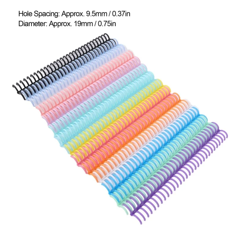 14Pcs 14 Colors Comb Binding Spines 150 Sheet Capacity 19mm X 30 Ring PP Plastic Binder Combs For Notebook Desk Calendar