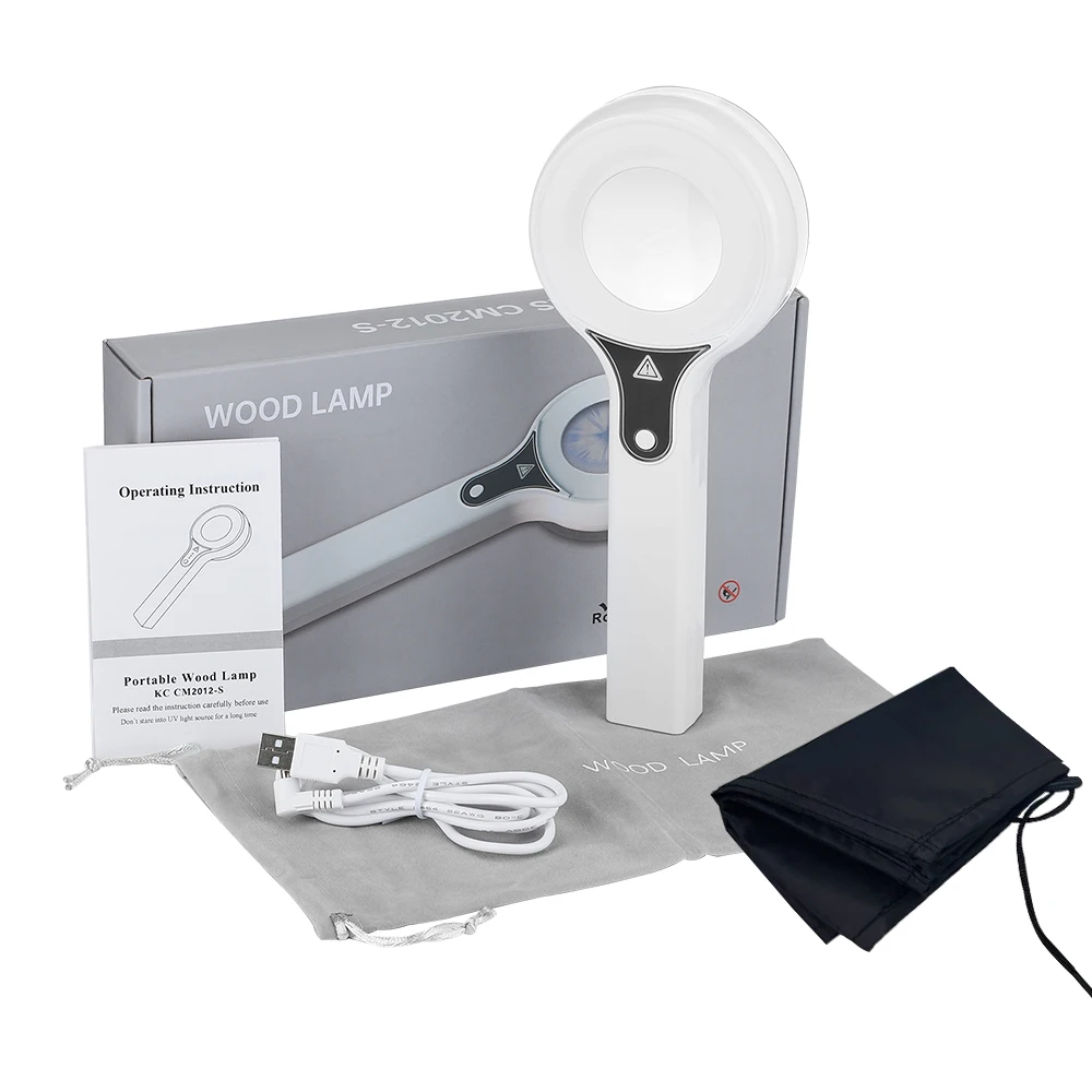 Machine d'analyseur de soins de la peau à lampe LED en bois, gril occultant, diagnostic facial Pro contre le vitiligo, le psoriasis, la lumière UV